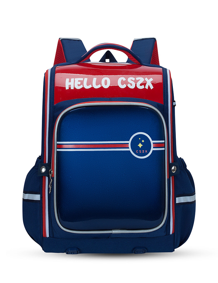 red classic school backpack