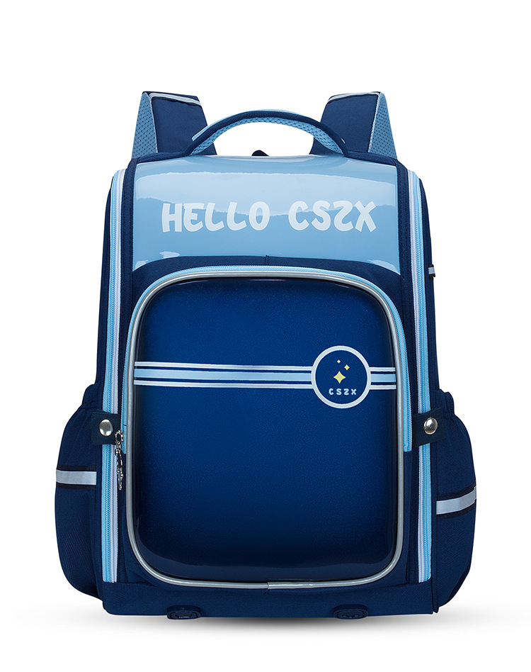 blue classic school backpack