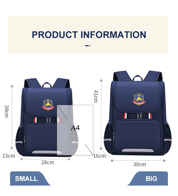 unisex 2 sizes backpack for boys
