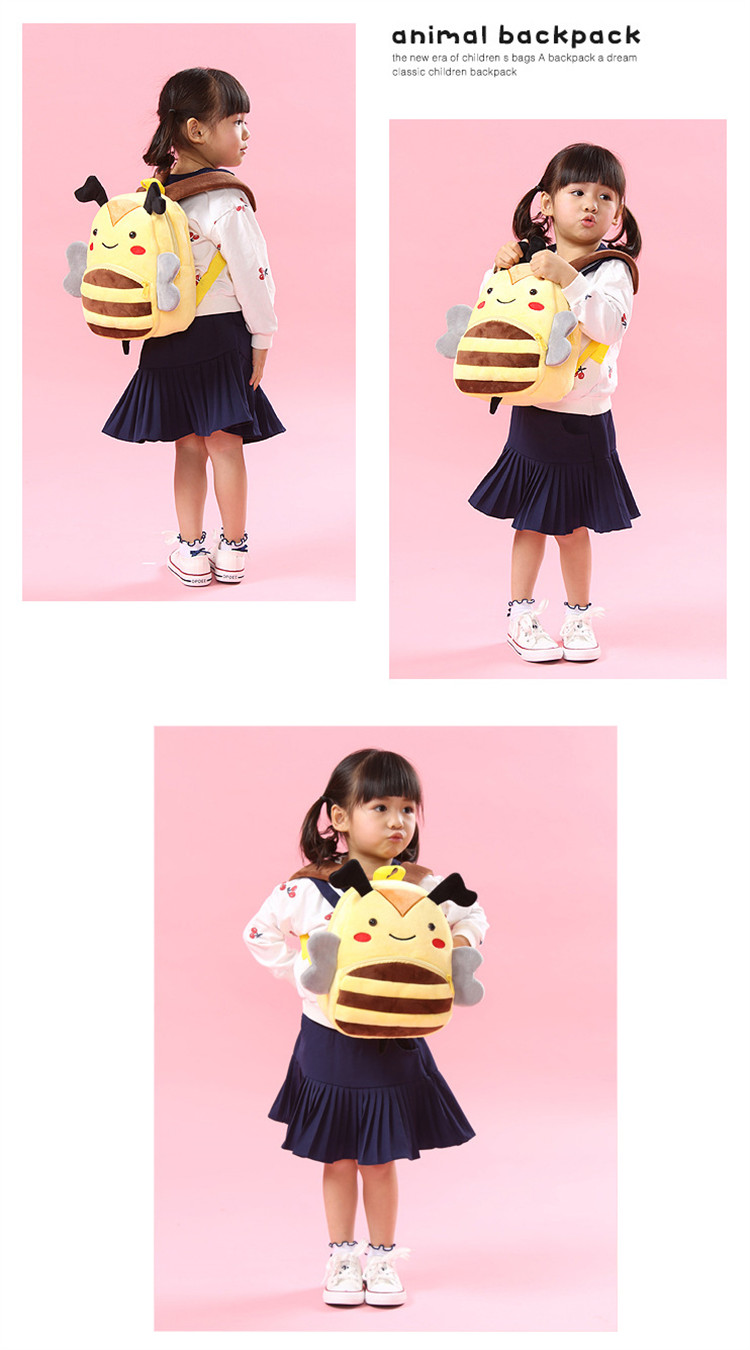 mini bee plush school backpack