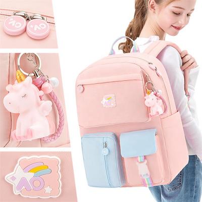 Cute girl backpack pink personalised waterproof unicorn bookbag