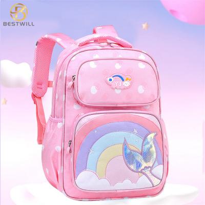 Pink luminous backpack cute anime large book bags schoolbag