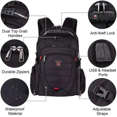 Waterproof  anti theft backpack with usb charging port